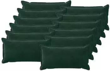 vidaXL Kissenbezug 12 pcs HOUTEN Dunkelgr&uuml;n 40 x 80 cm Samt