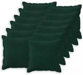 vidaXL Kissenbezug 12 pcs HOUTEN Dunkelgr&uuml;n 50 x 50 cm Samt