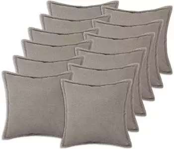 vidaXL Kissenbezug 12 pcs HOUTEN Hellgrau 45 x 45 cm Boucl&eacute;