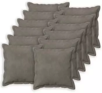 vidaXL Kissenbezug 12 pcs HOUTEN Hellgrau 50 x 50 cm Samt
