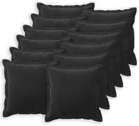 vidaXL Kissenbezug 12 pcs HOUTEN Schwarz 50 x 50 cm Samt