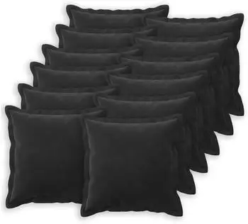vidaXL Kissenbezug 12 pcs HOUTEN Schwarz 50 x 50 cm Samt