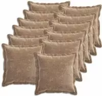 vidaXL Kissenbezug 12 stk. HOUTEN Braun 50 x 50 cm Chenille-Stoff