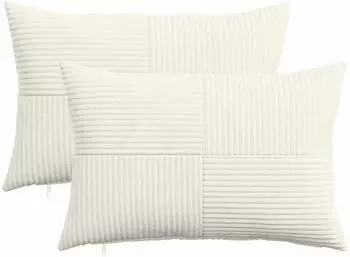 vidaXL Kissenbezug 2 pcs ALMELO Creme 50 x 70 cm Cord