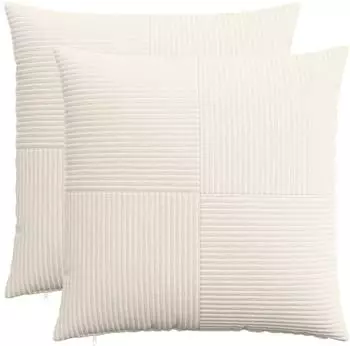 vidaXL Kissenbezug 2 pcs ALMELO Creme 65 x 65 cm Cord