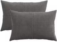 vidaXL Kissenbezug 2 pcs ALMELO Dunkelgrau 50 x 75 cm Cord