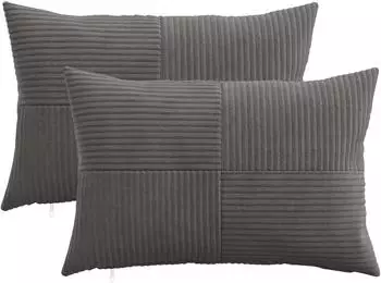 vidaXL Kissenbezug 2 pcs ALMELO Dunkelgrau 50 x 75 cm Cord
