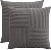 vidaXL Kissenbezug 2 pcs ALMELO Dunkelgrau 55 x 55 cm Cord