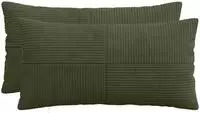 vidaXL Kissenbezug 2 pcs ALMELO Gr&uuml;n 40 x 70 cm Cord