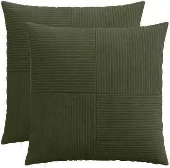 vidaXL Kissenbezug 2 pcs ALMELO Gr&uuml;n 60 x 60 cm Cord