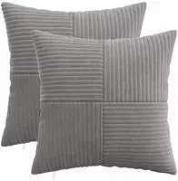 vidaXL Kissenbezug 2 pcs ALMELO Hellgrau 45 x 45 cm Cord