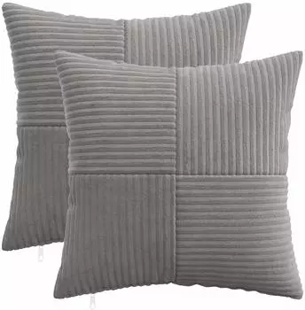 vidaXL Kissenbezug 2 pcs ALMELO Hellgrau 45 x 45 cm Cord