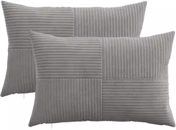 vidaXL Kissenbezug 2 pcs ALMELO Hellgrau 50 x 80 cm Cord