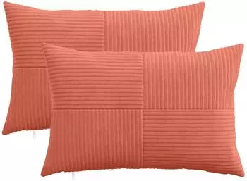 vidaXL Kissenbezug 2 pcs ALMELO Rot-Orange 50 x 75 cm Cord