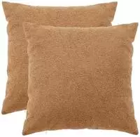 vidaXL Kissenbezug 2 pcs HEERLEN Beige 55 x 55 cm Boucl&eacute;