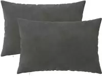 vidaXL Kissenbezug 2 pcs HEERLEN Dunkelgrau 50 x 70 cm Samt