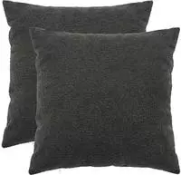 vidaXL Kissenbezug 2 pcs HEERLEN Dunkelgrau 60 x 60 cm Boucl&eacute;
