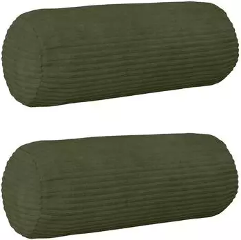 vidaXL Kissenbezug 2 pcs HEERLEN Gr&uuml;n &Oslash; 15 x 40 cm Cord