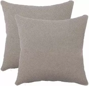 vidaXL Kissenbezug 2 pcs HEERLEN Hellgrau 40 x 40 cm Boucl&eacute;