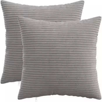 vidaXL Kissenbezug 2 pcs HEERLEN Hellgrau 50 x 50 cm Cord