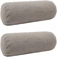 vidaXL Kissenbezug 2 pcs HEERLEN Hellgrau &Oslash; 15 x 40 cm Boucl&eacute;