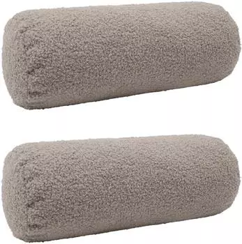 vidaXL Kissenbezug 2 pcs HEERLEN Hellgrau &Oslash; 15 x 40 cm Boucl&eacute;