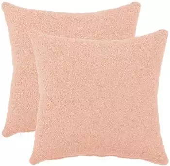 vidaXL Kissenbezug 2 pcs HEERLEN Rosa 45 x 45 cm Boucl&eacute;
