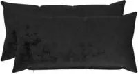 vidaXL Kissenbezug 2 pcs HEERLEN Schwarz 40 x 80 cm Flanell