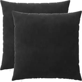 vidaXL Kissenbezug 2 pcs HEERLEN Schwarz 65 x 65 cm Samt