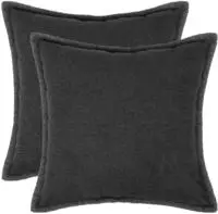 vidaXL Kissenbezug 2 pcs HOUTEN Dunkelgrau 50 x 50 cm Boucl&eacute;