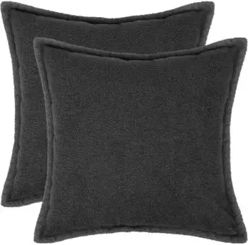 vidaXL Kissenbezug 2 pcs HOUTEN Dunkelgrau 50 x 50 cm Boucl&eacute;