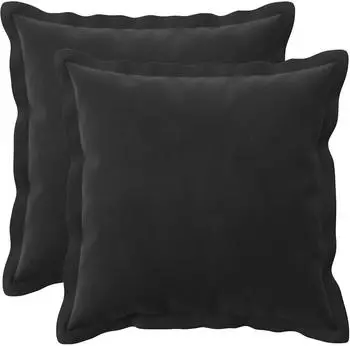 vidaXL Kissenbezug 2 pcs HOUTEN Schwarz 40 x 40 cm Samt