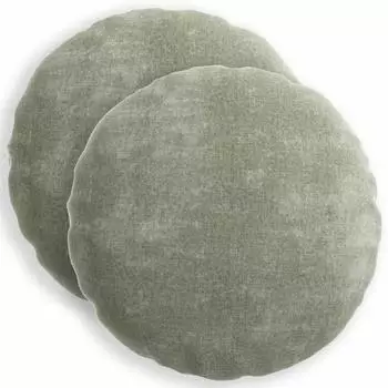vidaXL Kissenbezug 2 stk. HEERLEN Gr&uuml;n &Oslash; 40 cm Chenille-Stoff