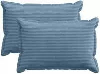 vidaXL Kissenbezug 2 stk. HOUTEN Blau 40 x 60 cm Cord