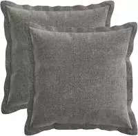 vidaXL Kissenbezug 2 stk. HOUTEN Dunkelgrau 45 x 45 cm Chenille-Stoff