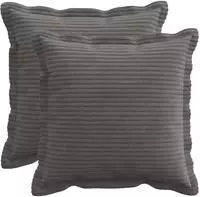 vidaXL Kissenbezug 2 stk. HOUTEN Dunkelgrau 45 x 45 cm Cord
