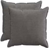 vidaXL Kissenbezug 2 stk. HOUTEN Dunkelgrau 80 x 80 cm Cord