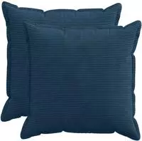 vidaXL Kissenbezug 2 stk. HOUTEN Marineblau 65 x 65 cm Cord