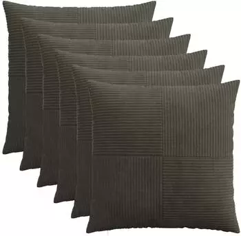 vidaXL Kissenbezug 6 pcs ALMELO Anthrazit 70 x 70 cm Cord