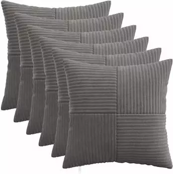 vidaXL Kissenbezug 6 pcs ALMELO Dunkelgrau 50 x 50 cm Cord