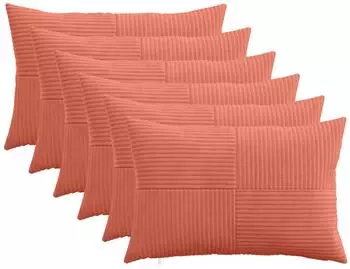 vidaXL Kissenbezug 6 pcs ALMELO Rot-Orange 50 x 75 cm Cord