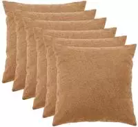 vidaXL Kissenbezug 6 pcs HEERLEN Beige 80 x 80 cm Boucl&eacute;