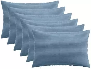 vidaXL Kissenbezug 6 pcs HEERLEN Blau 50 x 70 cm Cord