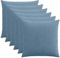 vidaXL Kissenbezug 6 pcs HEERLEN Blau 60 x 60 cm Cord