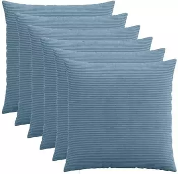 vidaXL Kissenbezug 6 pcs HEERLEN Blau 60 x 60 cm Cord