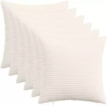 vidaXL Kissenbezug 6 pcs HEERLEN Creme 40 x 40 cm Cord