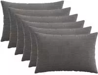 vidaXL Kissenbezug 6 pcs HEERLEN Dunkelgrau 50 x 70 cm Cord