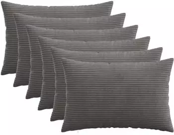 vidaXL Kissenbezug 6 pcs HEERLEN Dunkelgrau 50 x 70 cm Cord