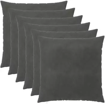 vidaXL Kissenbezug 6 pcs HEERLEN Dunkelgrau 60 x 60 cm Samt