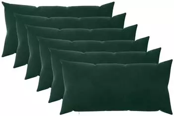 vidaXL Kissenbezug 6 pcs HEERLEN Dunkelgr&uuml;n 40 x 80 cm Samt